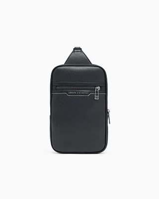 Armani Exchange - One-shoulder bag with shiny effect, Man, Black, Size: TU