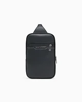 Armani Exchange - One-shoulder bag with shiny effect, Man, Black, Size: TU