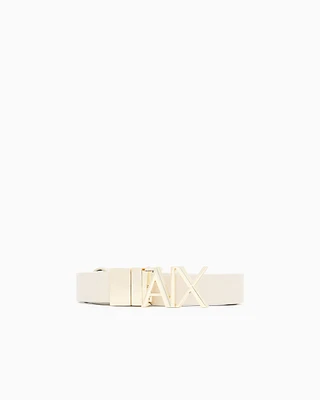 Armani Exchange - Reversible belt with gold logo, Woman, Beige, Size: TU
