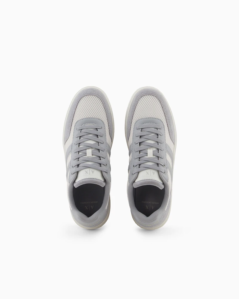 Armani Exchange - Mesh sneakers with contrasting inserts, Man, Grey, Size: