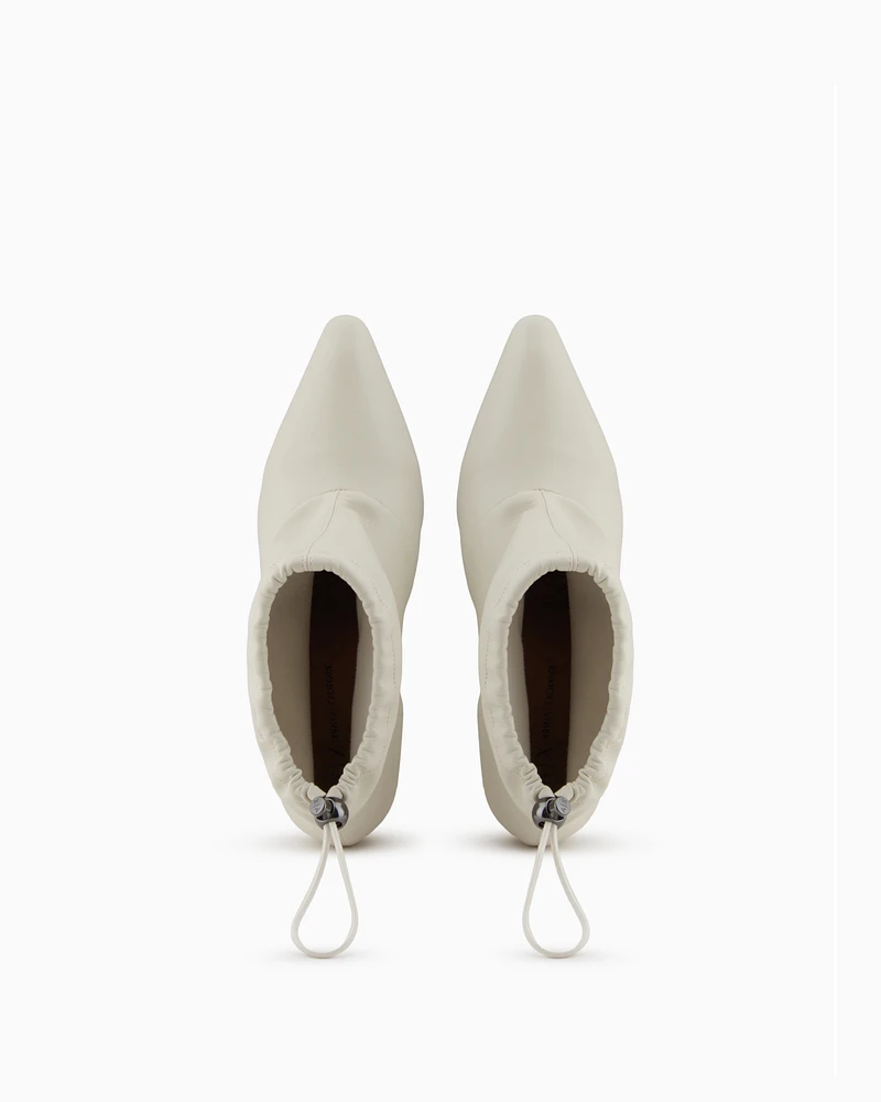 Armani Exchange - Heeled ankle boots with drawstring, Woman, White, Size: 37