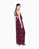 Armani Exchange - Chiffon jumpsuit with foliage print, Woman, Patterned, Size: