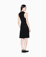 Armani Exchange - Jersey flared midi dresses, Woman, Black, Size: