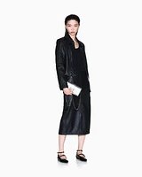 Armani Exchange - Leather longuette skirt, Woman, Black, Size: