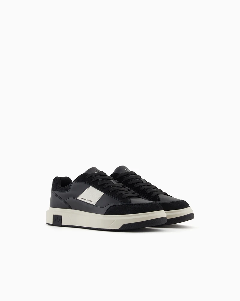 Armani Exchange - Sneakers with contrasting inserts, Man, White, Size: