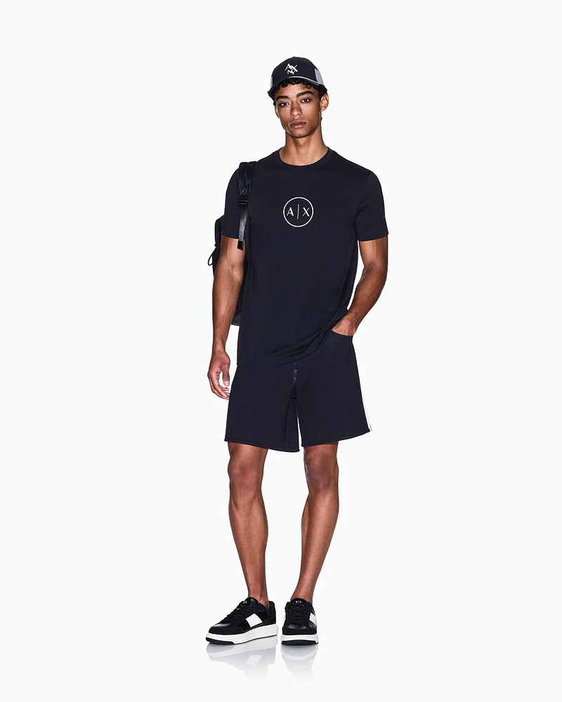 Armani Exchange - Shorts with contrasting stripes, Man, Navy_blue, Size: