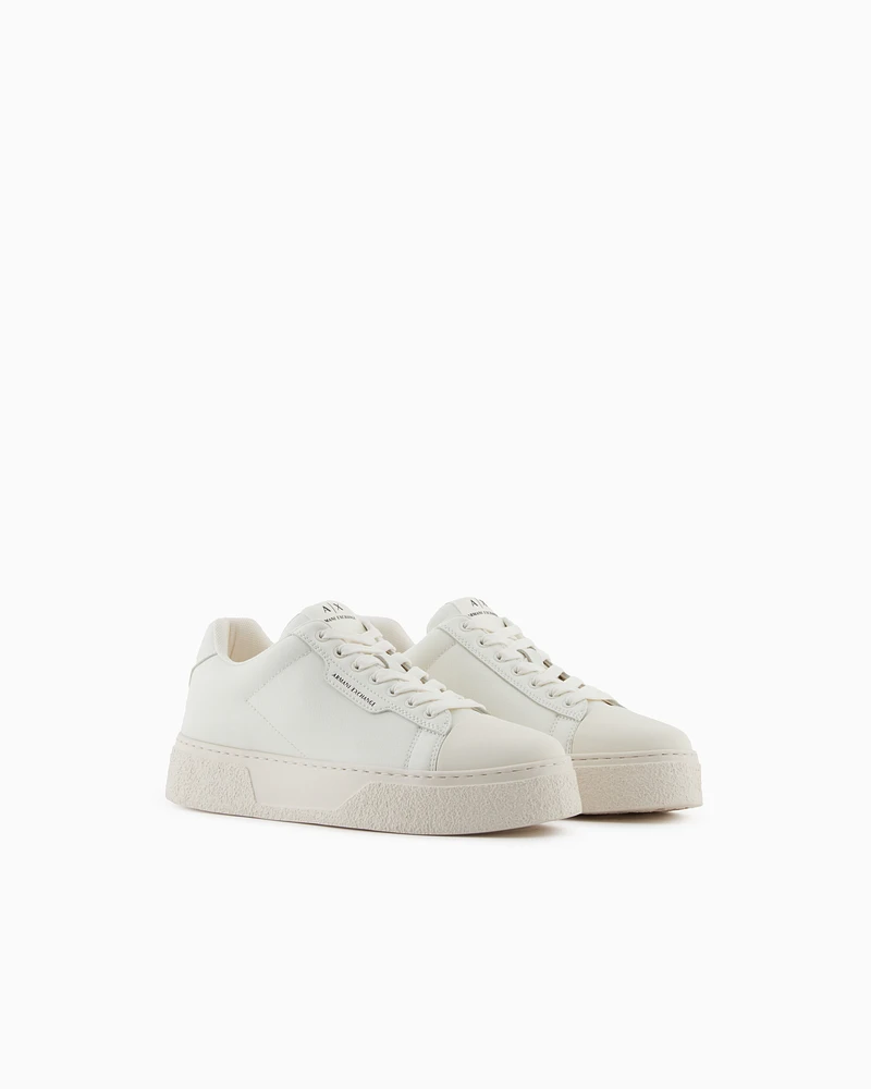 Armani Exchange - Sneakers with high sole, Man, White, Size: