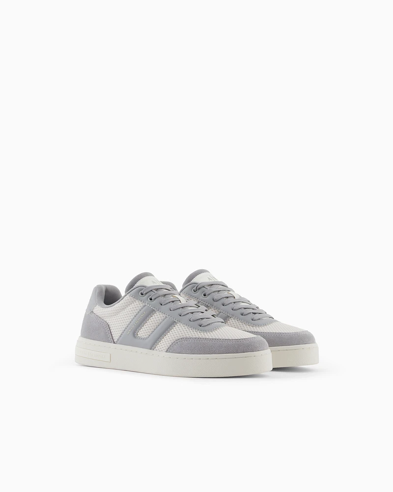 Armani Exchange - Mesh sneakers with contrasting inserts, Man, Grey, Size: