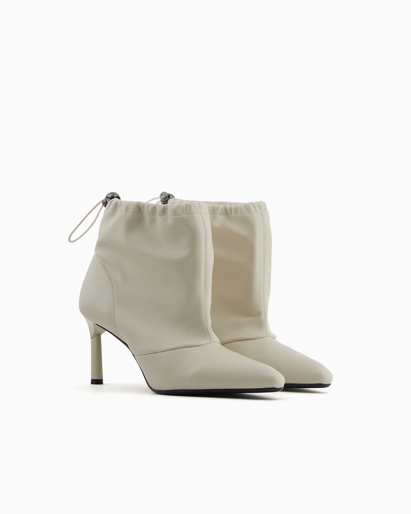 Armani Exchange - Heeled ankle boots with drawstring, Woman, White, Size: 37