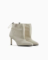 Armani Exchange - Heeled ankle boots with drawstring, Woman, White, Size: 37