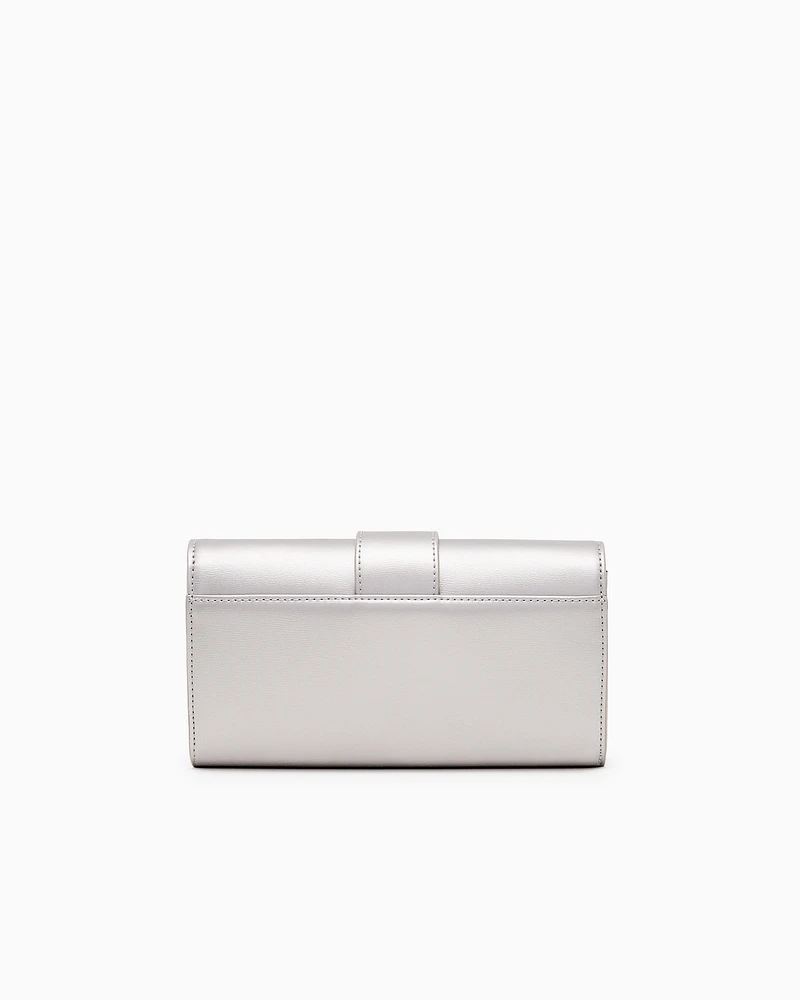 Armani Exchange - Wallet on chain with ASV logo, Woman, Silver, Size: TU