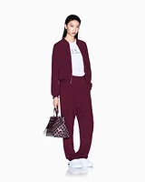 Armani Exchange - Trousers with pleats flowing fabric, Woman, Burgundy, Size: