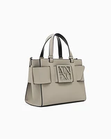 Armani Exchange - Medium tote bag with double handles and shoulder strap, Woman, Brown, Size: TU
