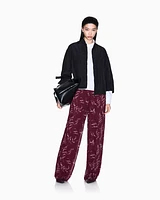 Armani Exchange - Pleated trousers chiffon foliage, Woman, Patterned, Size: