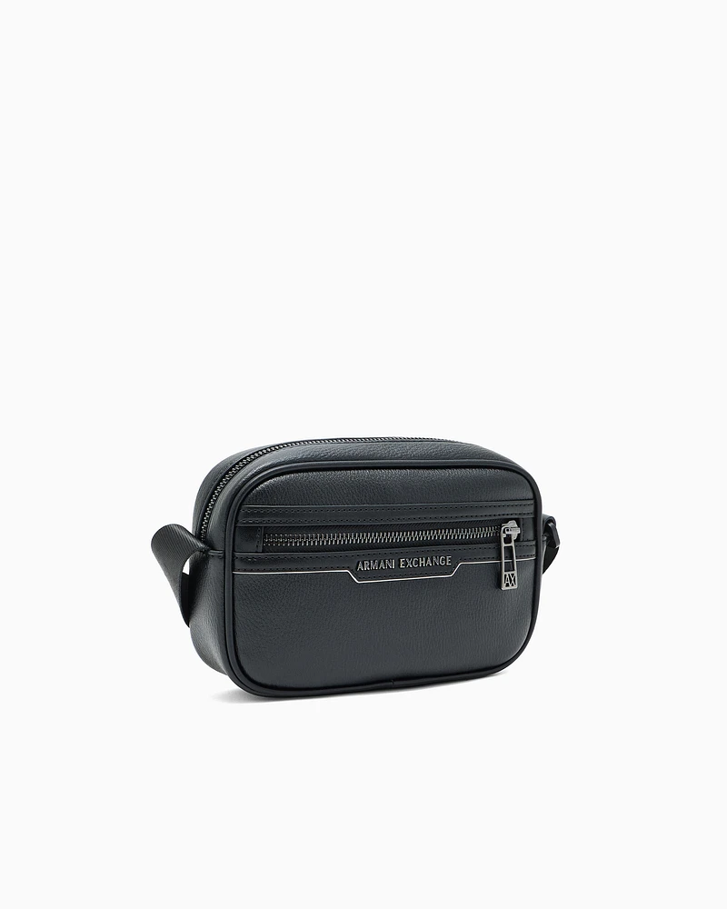 Armani Exchange - Shiny effect shoulder bag, Man, Black, Size: TU