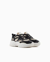 Armani Exchange - Chunky sneakers with contrasting inserts, Woman, Black, Size: