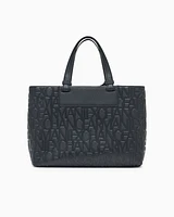 Armani Exchange - Handbag with allover logo, Woman, Black, Size: TU