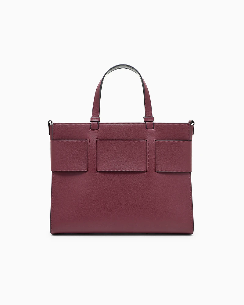 Armani Exchange - Large tote bag with double handles and shoulder strap, Woman, Burgundy, Size: TU