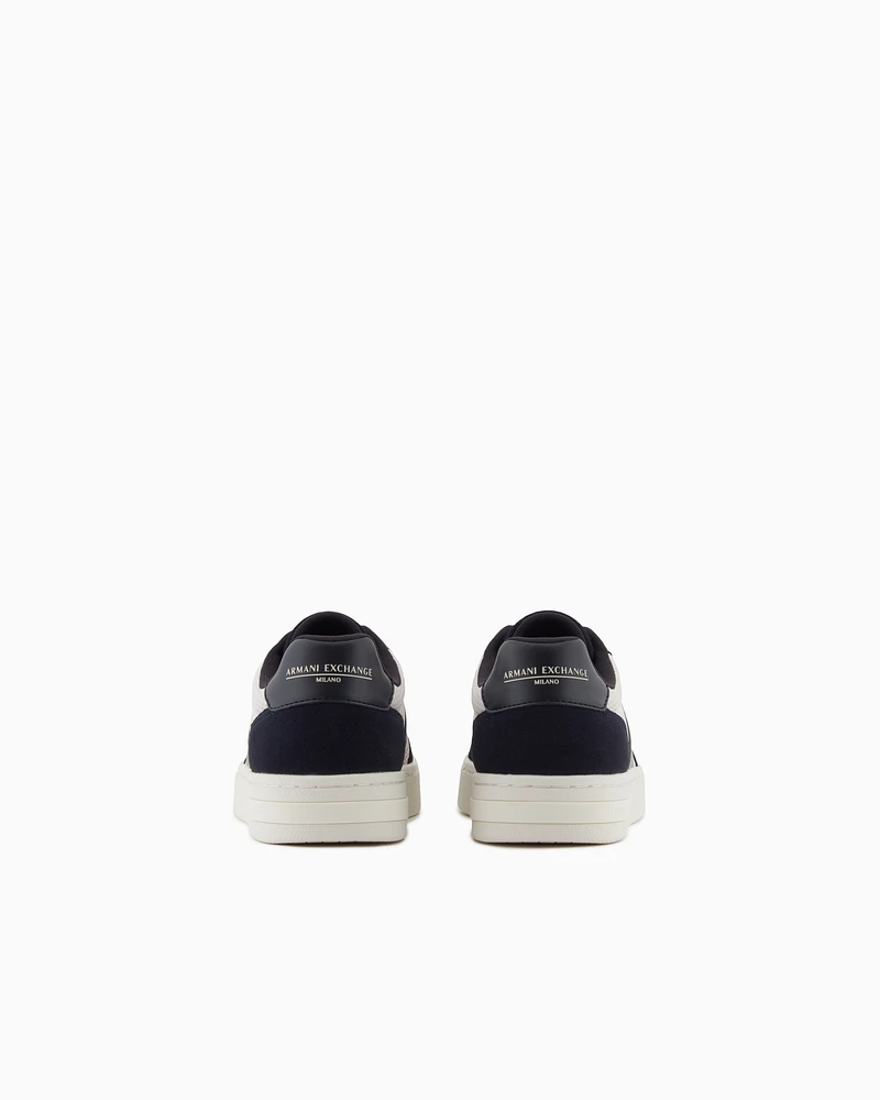 Armani Exchange - Mesh sneakers with contrasting inserts, Man, Navy Blue, Size: