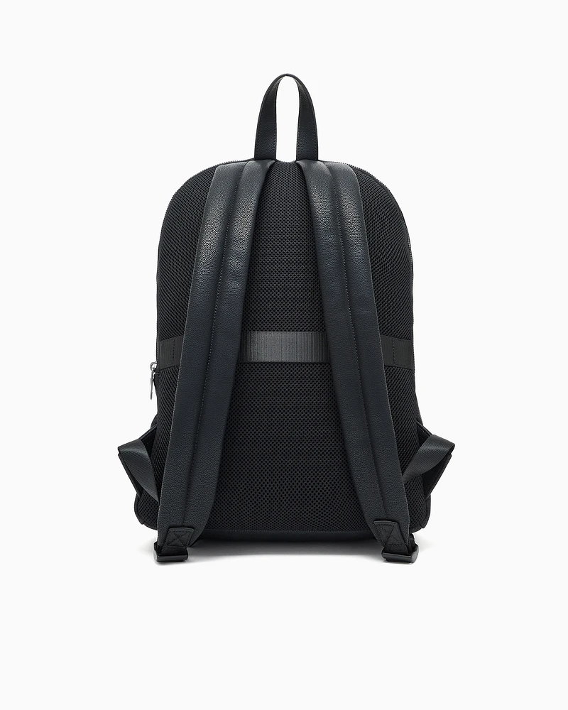 Armani Exchange - Shiny effect backpack with pocket, Man, Black, Size: TU