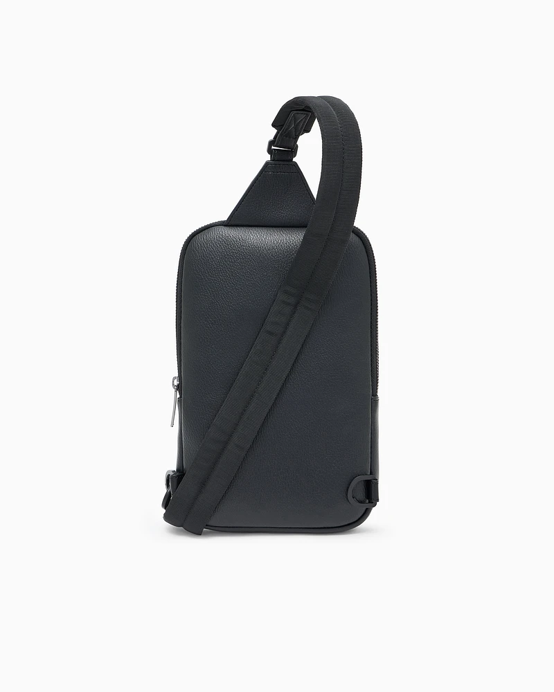Armani Exchange - One-shoulder bag with shiny effect, Man, Black, Size: TU