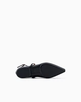 Armani Exchange - Pointed toe ballerinas with straps, Woman, Black, Size: