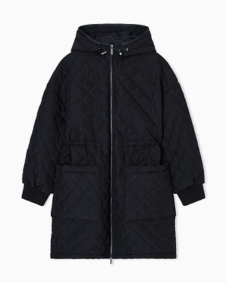 Armani Exchange - Parka with diamond quilted hood, Woman, Black, Size: