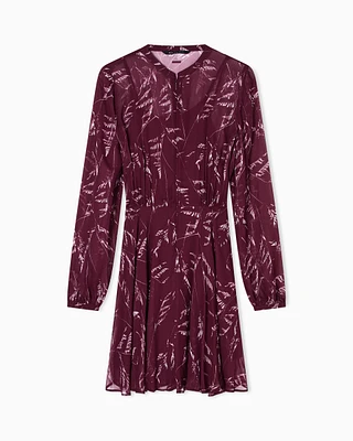 Armani Exchange - Foliage Print Chiffon Midi Dress, Woman, Patterned, Size: