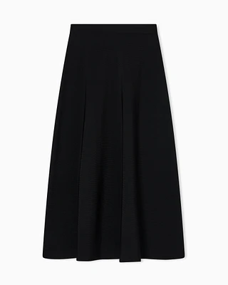 Emporio Armani - Flared stretch-viscose long skirt, Woman, Black, Size: