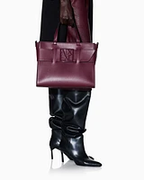 Armani Exchange - Large tote bag with double handles and shoulder strap, Woman, Burgundy, Size: TU