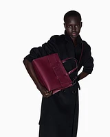 Armani Exchange - Large tote bag with double handles and shoulder strap, Woman, Burgundy, Size: TU