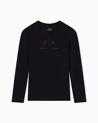 Armani Exchange - Long Sleeves T-Shirts, Woman, Black, Size: S