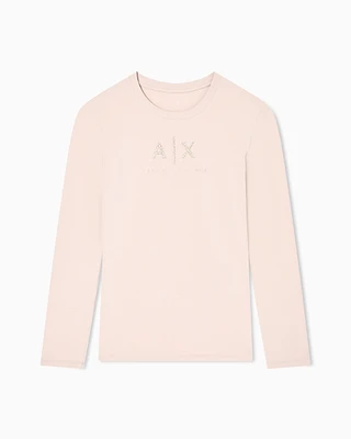 Armani Exchange - Long Sleeves T-Shirts, Woman, Camel, Size: