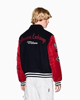 Armani Exchange - College bomber jacket with patch, Man, Blue, Size: M