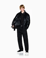 Armani Exchange - Full zip jacket in shiny fabric, Man, Black, Size: M