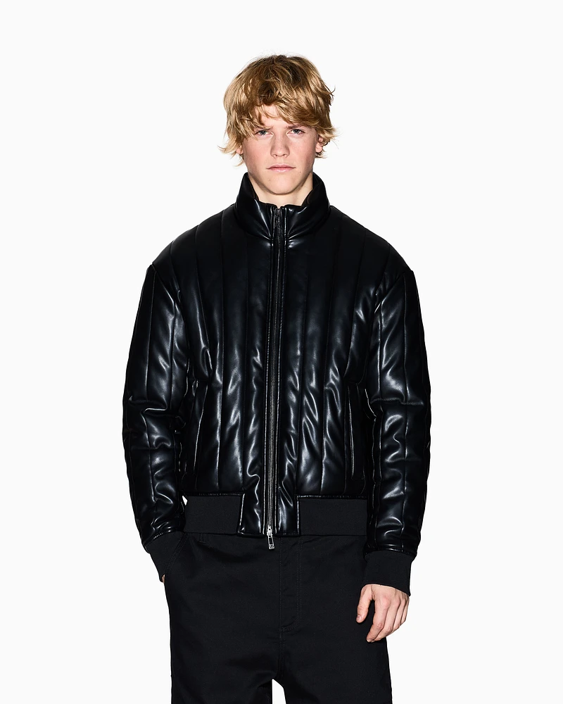 Armani Exchange - Full zip jacket in shiny fabric, Man, Black, Size: M