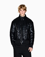 Armani Exchange - Full zip jacket in shiny fabric, Man, Black, Size: M