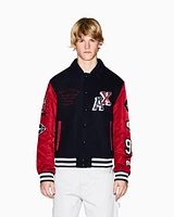 Armani Exchange - College bomber jacket with patch, Man, Blue, Size: M