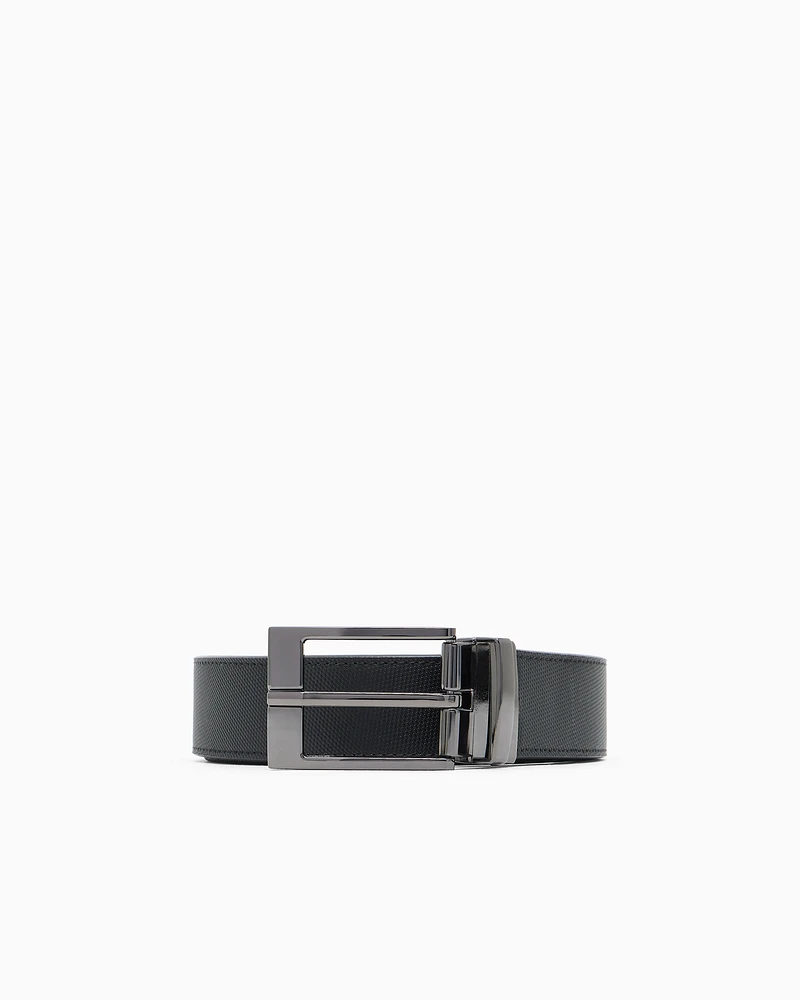 Armani Exchange - Coated leather belt, Man, Black, Size: TU