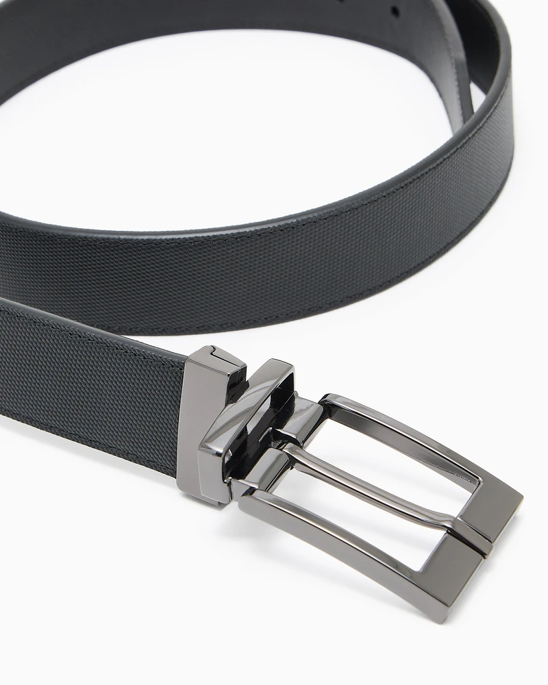 Armani Exchange - Coated leather belt, Man, Black, Size: TU