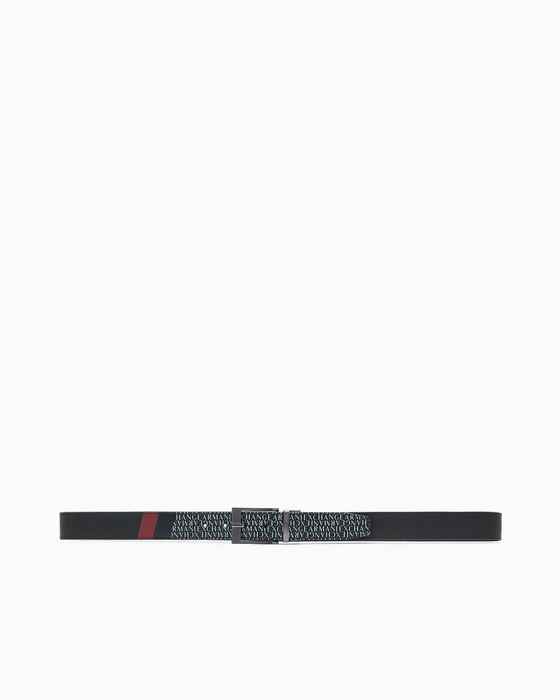 Armani Exchange - Coated leather belt, Man, Black, Size: TU