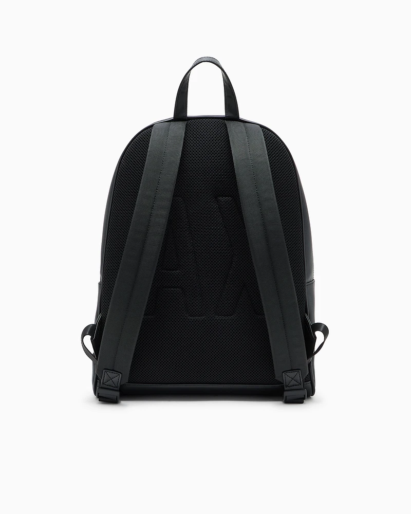 Armani Exchange - Backpack with monogram and stripes, Man, Blue, Size: TU