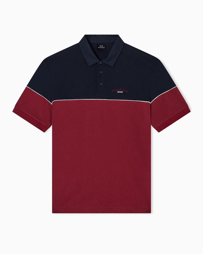 Armani Exchange - Regular fit two-tone polo, Man, Blue, Size: M