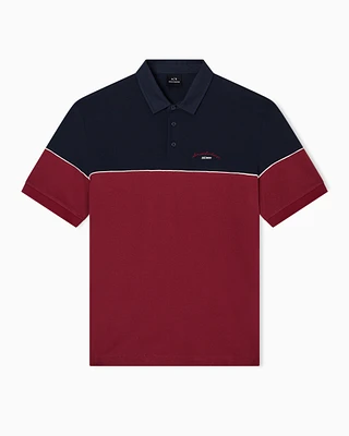 Armani Exchange - Regular fit two-tone polo, Man, Blue, Size: M