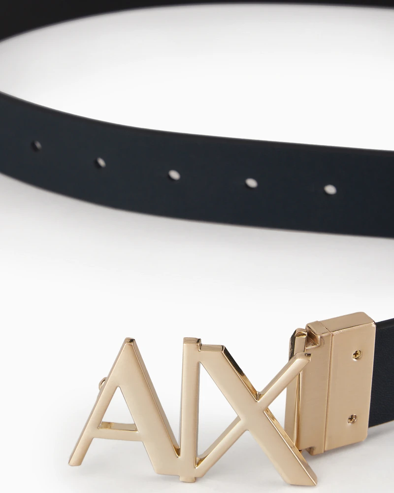 Armani Exchange - Double-sided leather belt, Man, Black, Size: