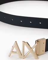 Armani Exchange - Double-sided leather belt, Man, Black, Size: