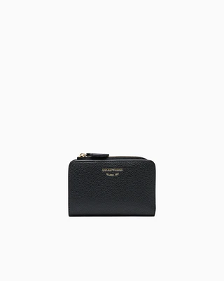 Emporio Armani - Deer-print MyEA wallet with coin purse, Woman, Black, Size: TU