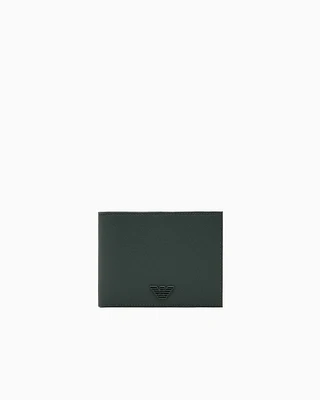 Emporio Armani - ASV regenerated Saffiano bifold wallet, Man, Green, Size: TU