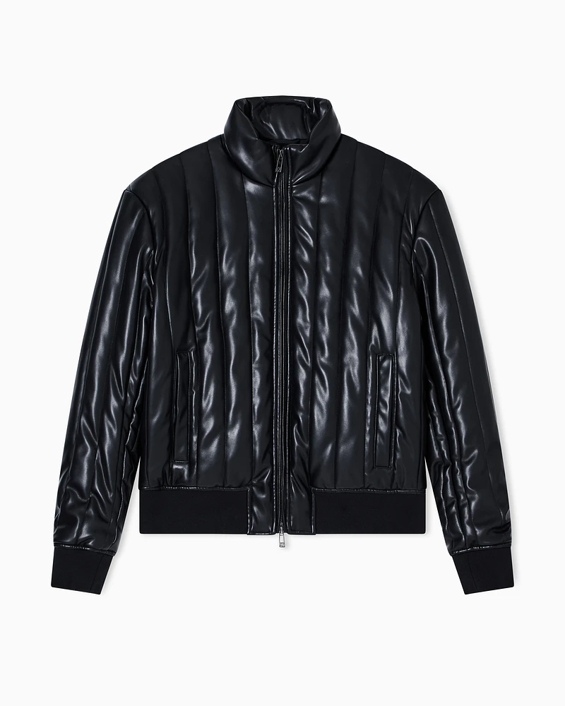Armani Exchange - Full zip jacket in shiny fabric, Man, Black, Size: M