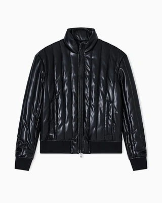 Armani Exchange - Full zip jacket in shiny fabric, Man, Black, Size: M